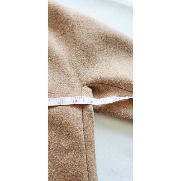 J Crew Factory City Coat Women’s 2 Tan Zip Wool Blend Neutral Oatmeal High Neck - Picture 5 of 5